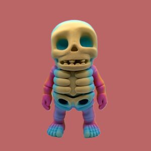 3D Printed Articulating Skeleton Figurine Multiple Color Options