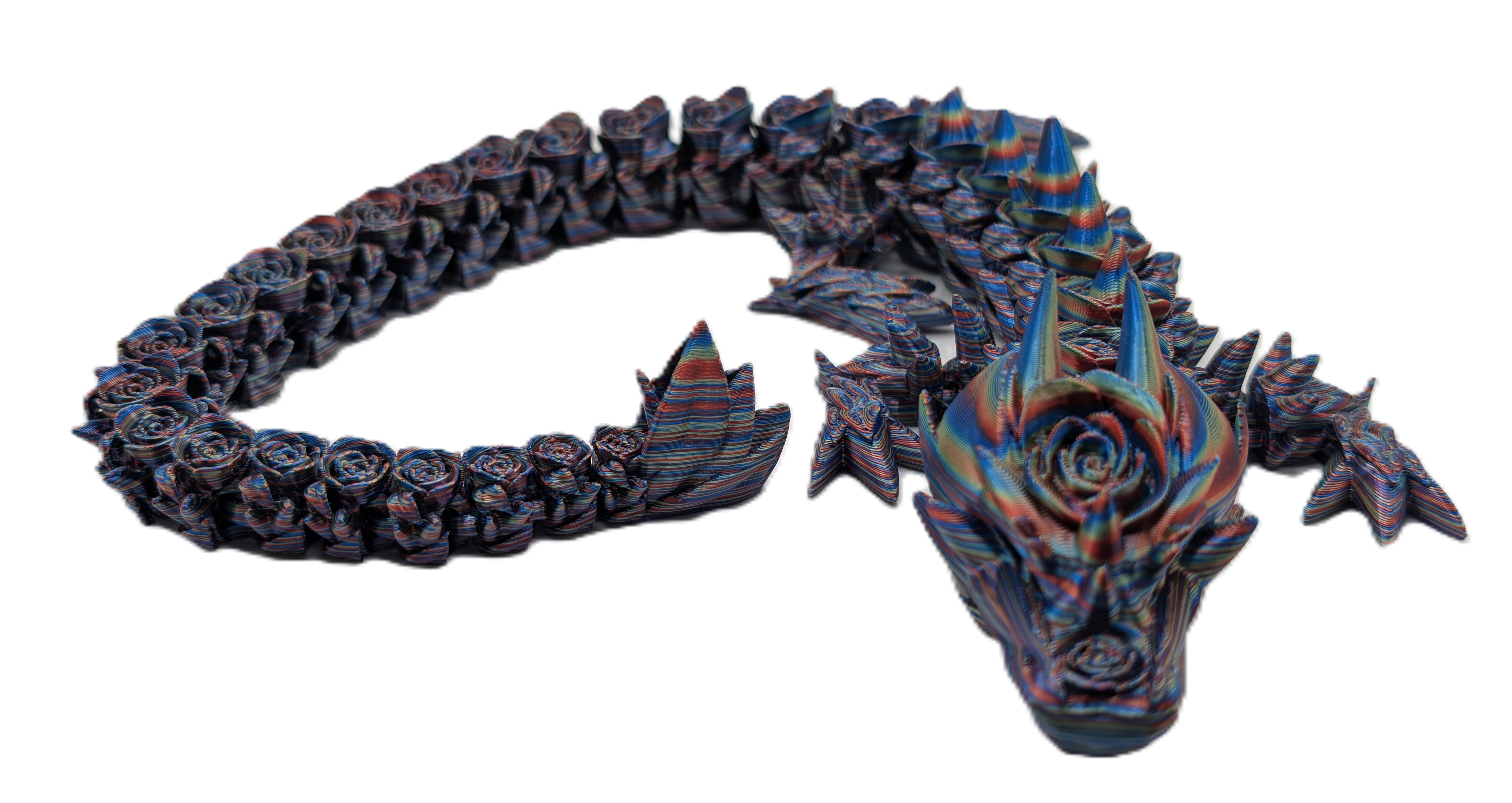 3D Printed Rose Fidget Dragon - Multiple Colors, Highly Detailed and Fidget-Friendly