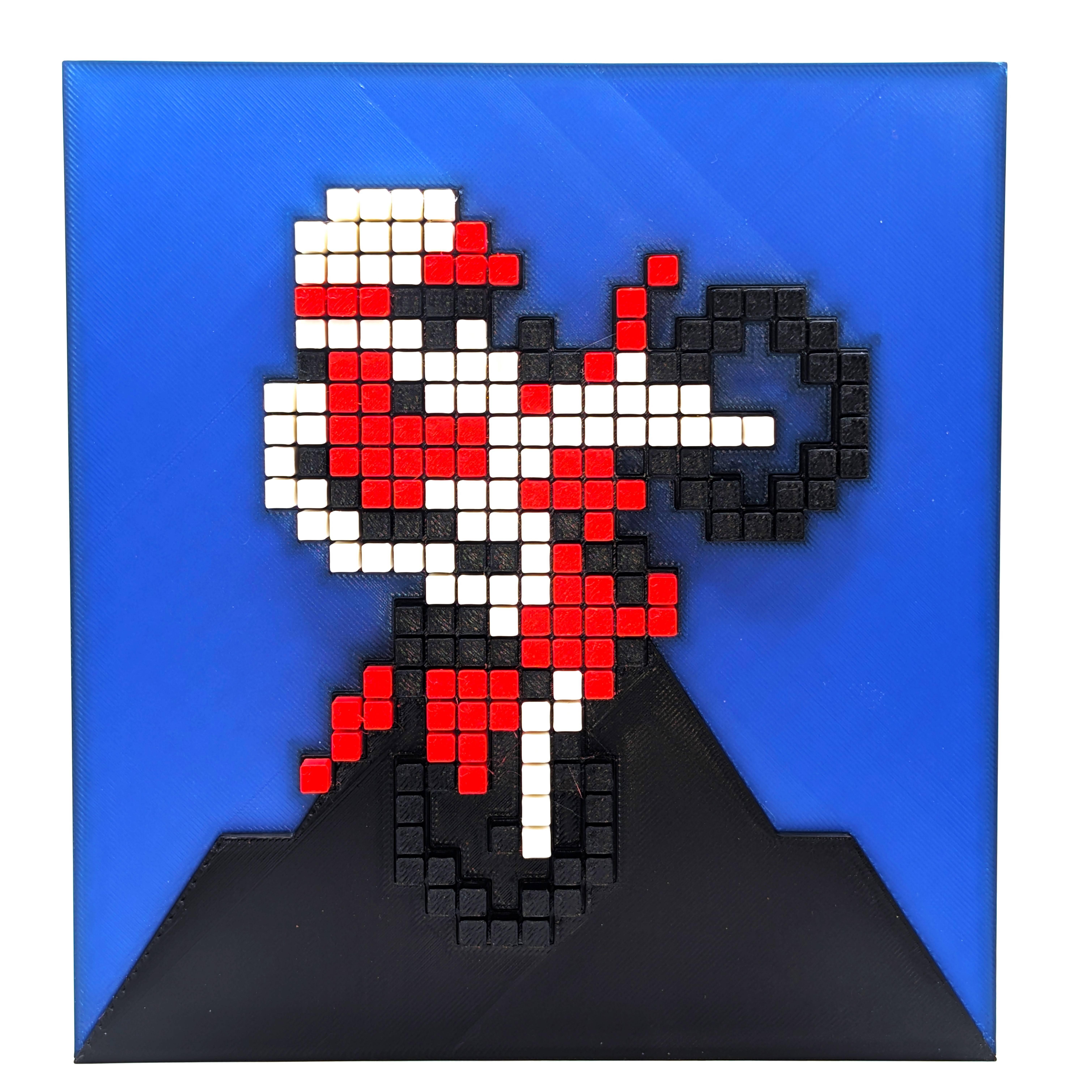 3D Printed 8-Bit Nintendo Characters – Wall Art, Desk Display, Optional Stand & Background - Image 3