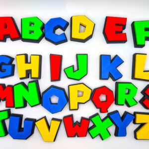 Colorful Super Nintendo Style Magnetic Letters A-Z Set – 3D Fridge Magnets