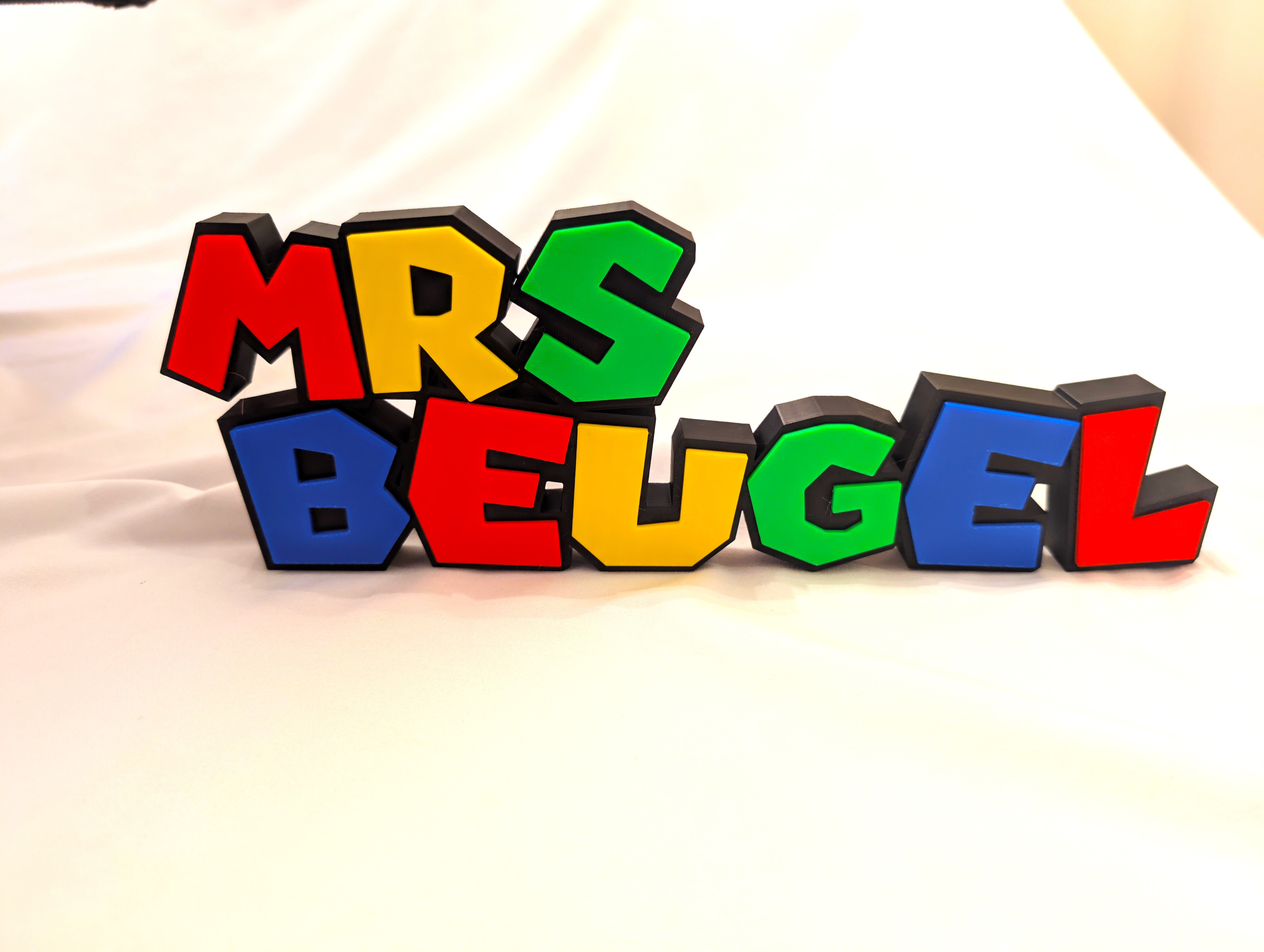 Custom Super Nintendo Font Name Plate